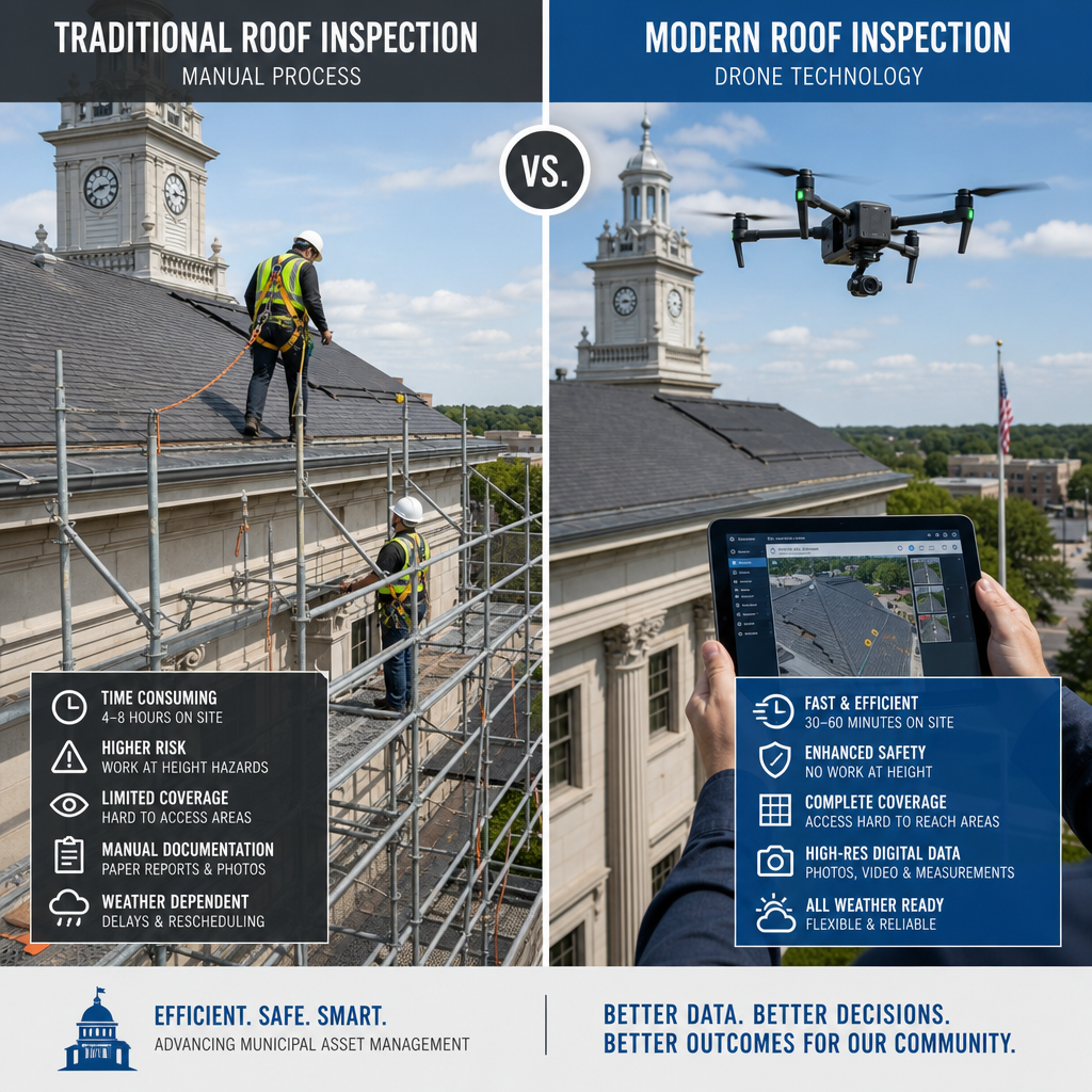 Comparison between traditional scaffolding inspection methods and modern drone inspection technology