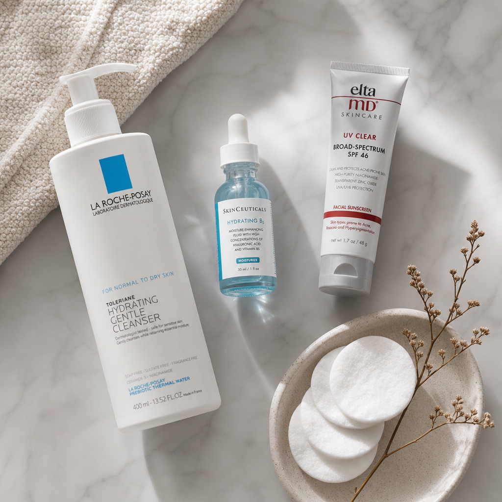 After-care skincare products recommended during Botox recovery process