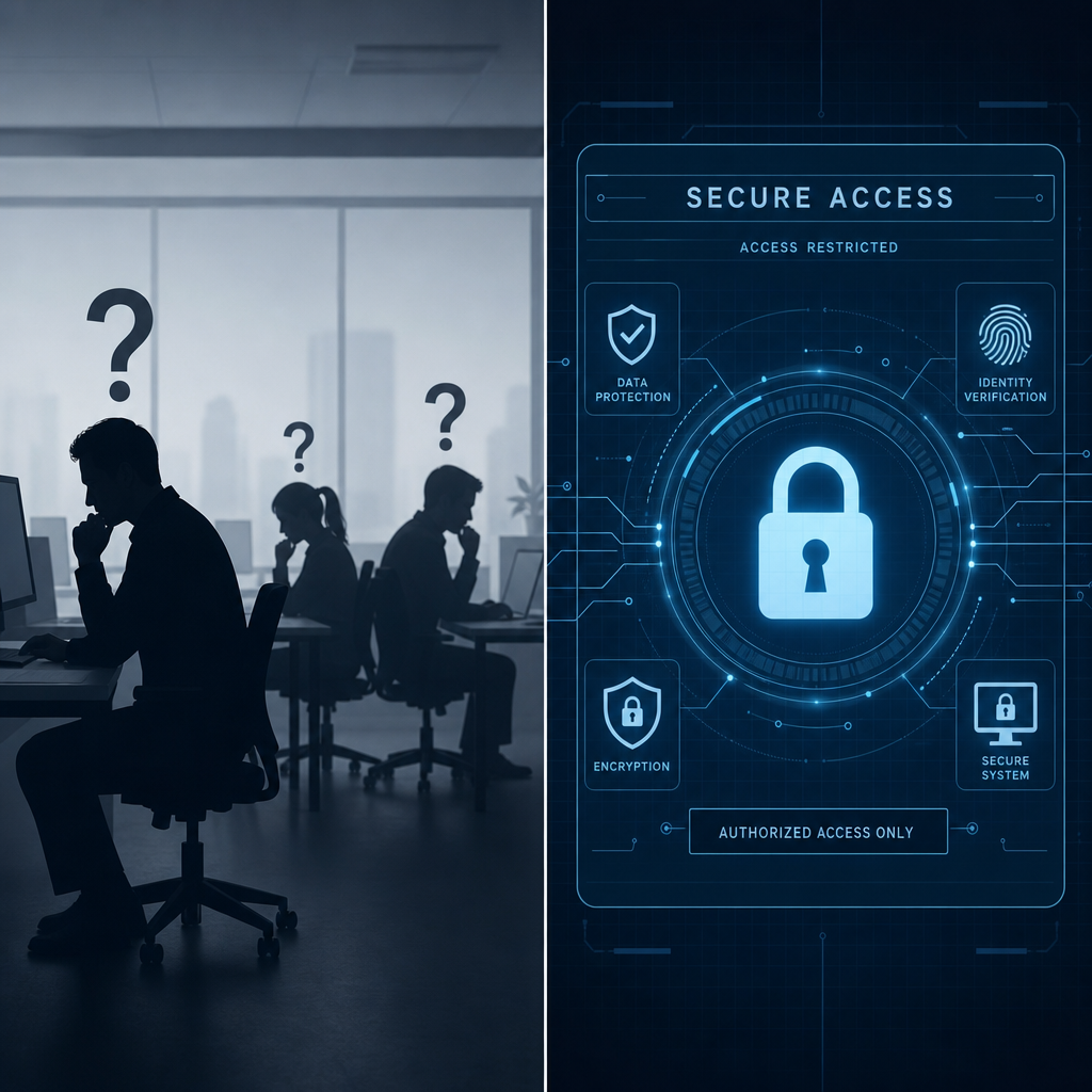 Employees uncertain about business information protected behind secure digital interface
