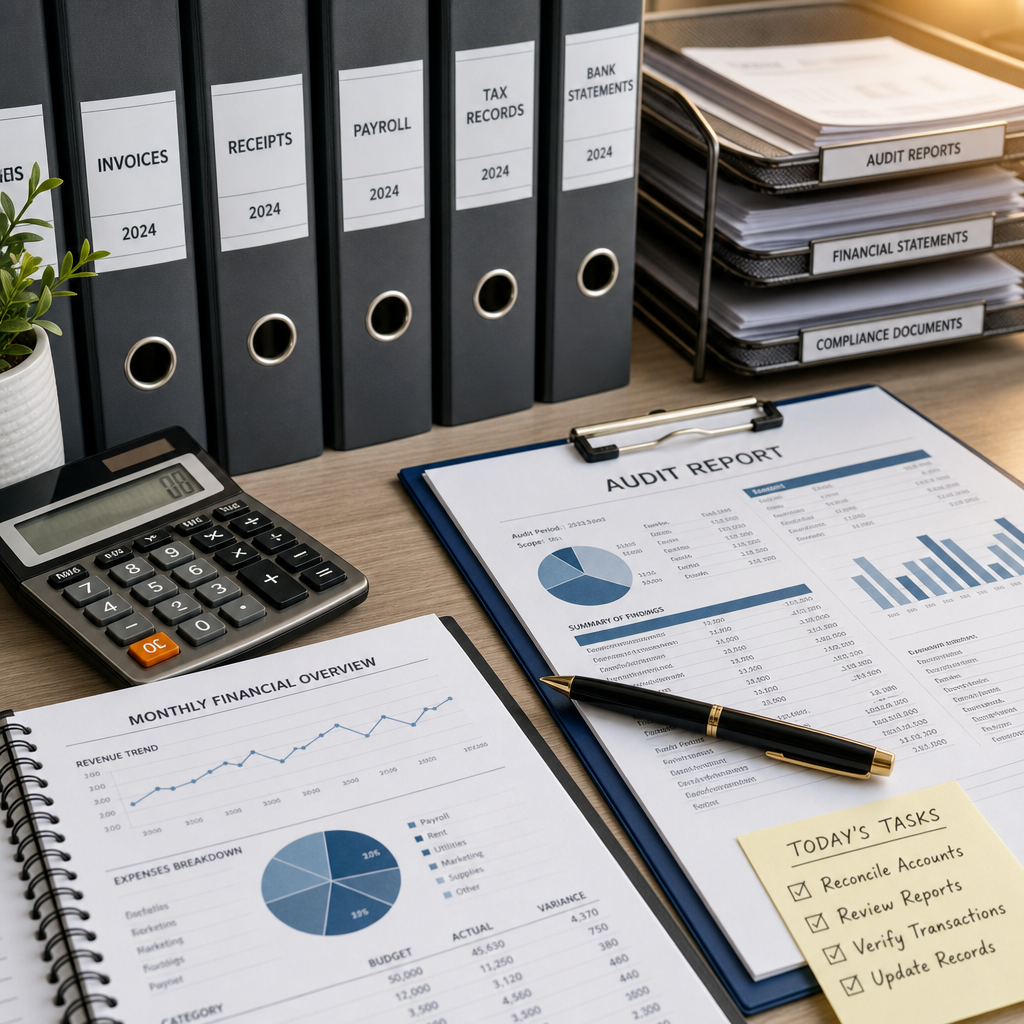 Clean financial records and audited business documents prepared for acquisition review