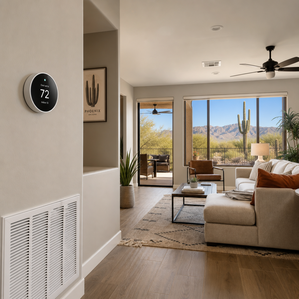 Well-maintained Phoenix home interior demonstrating efficient cooling and comfort
