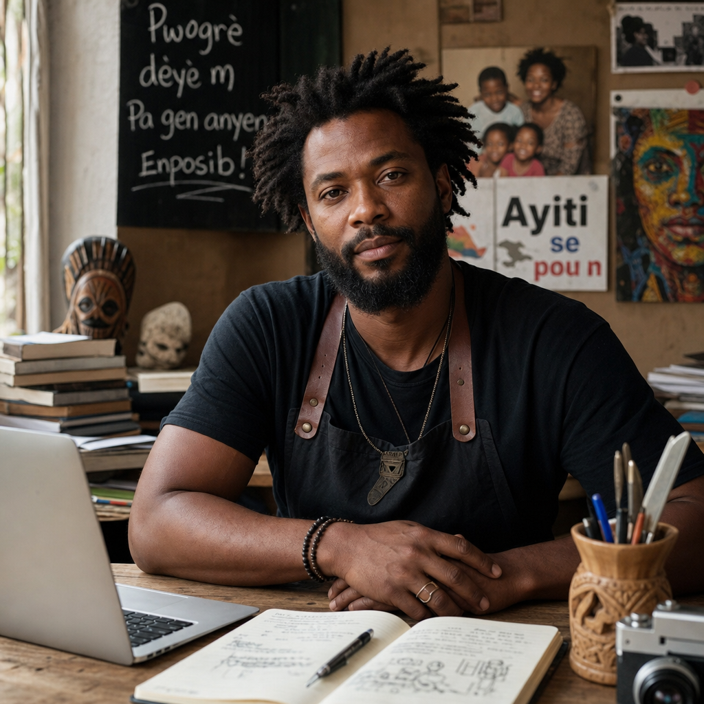 Portrait of a Haitian individual demonstrating capability, strength, and dignity in their own space
