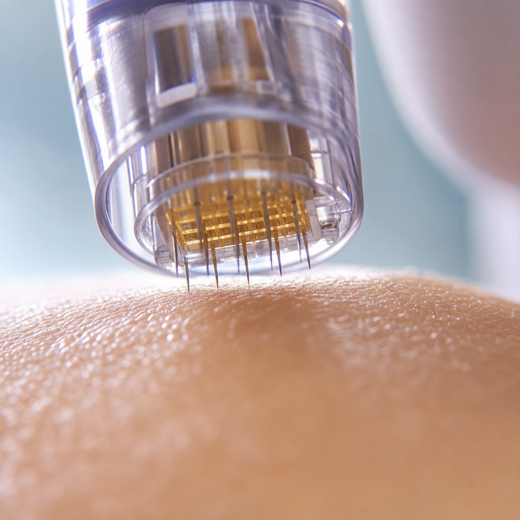 Microneedle device demonstrating advanced skin treatment technology