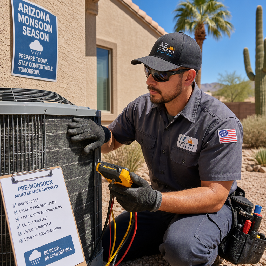HVAC technician conducting maintenance inspection on outdoor AC unit