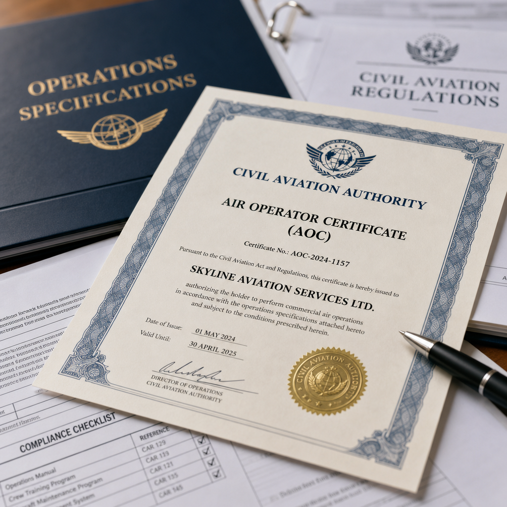 Aviation certification and legal compliance documents