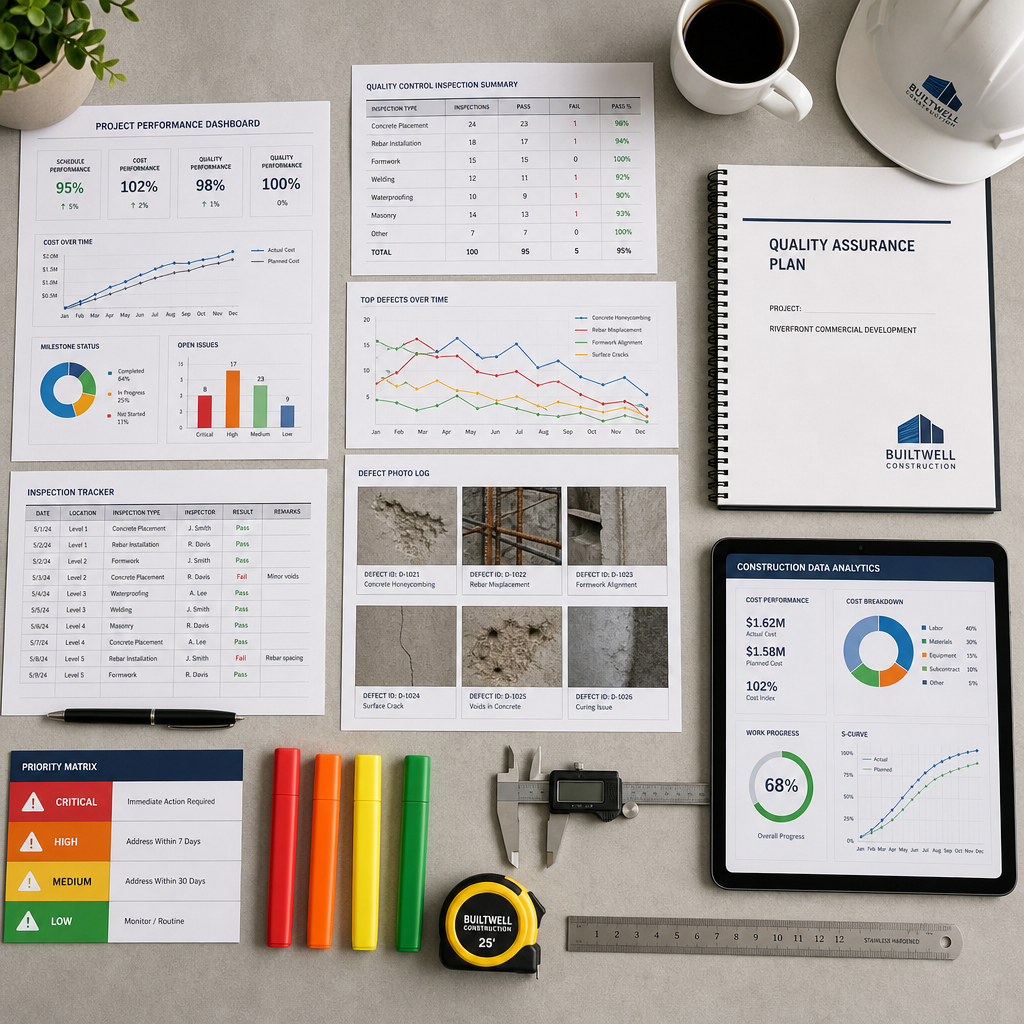 Builder defect reporting and subcontractor performance tracking documents