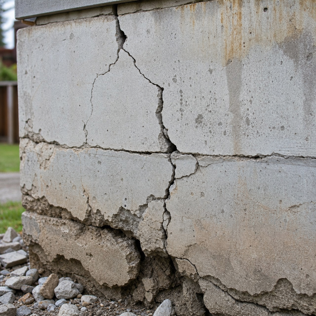 Fissures et dommages structurels sur une fondation sans étude géotechnique