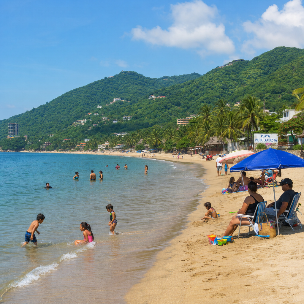Families enjoying Playa Pie de la Cuesta
