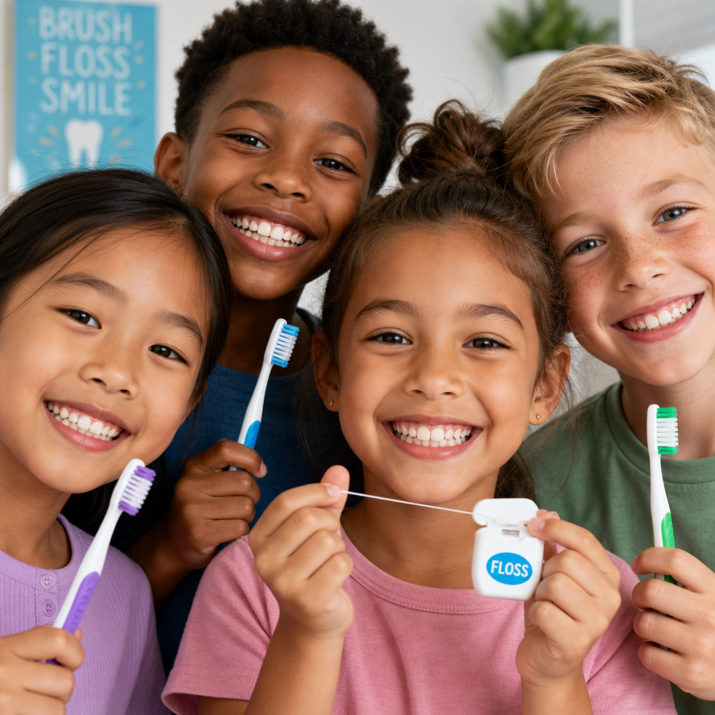 Importance of Regular Family Dental Check-Ups Diverse children showing bright smiles and good dental hygiene.