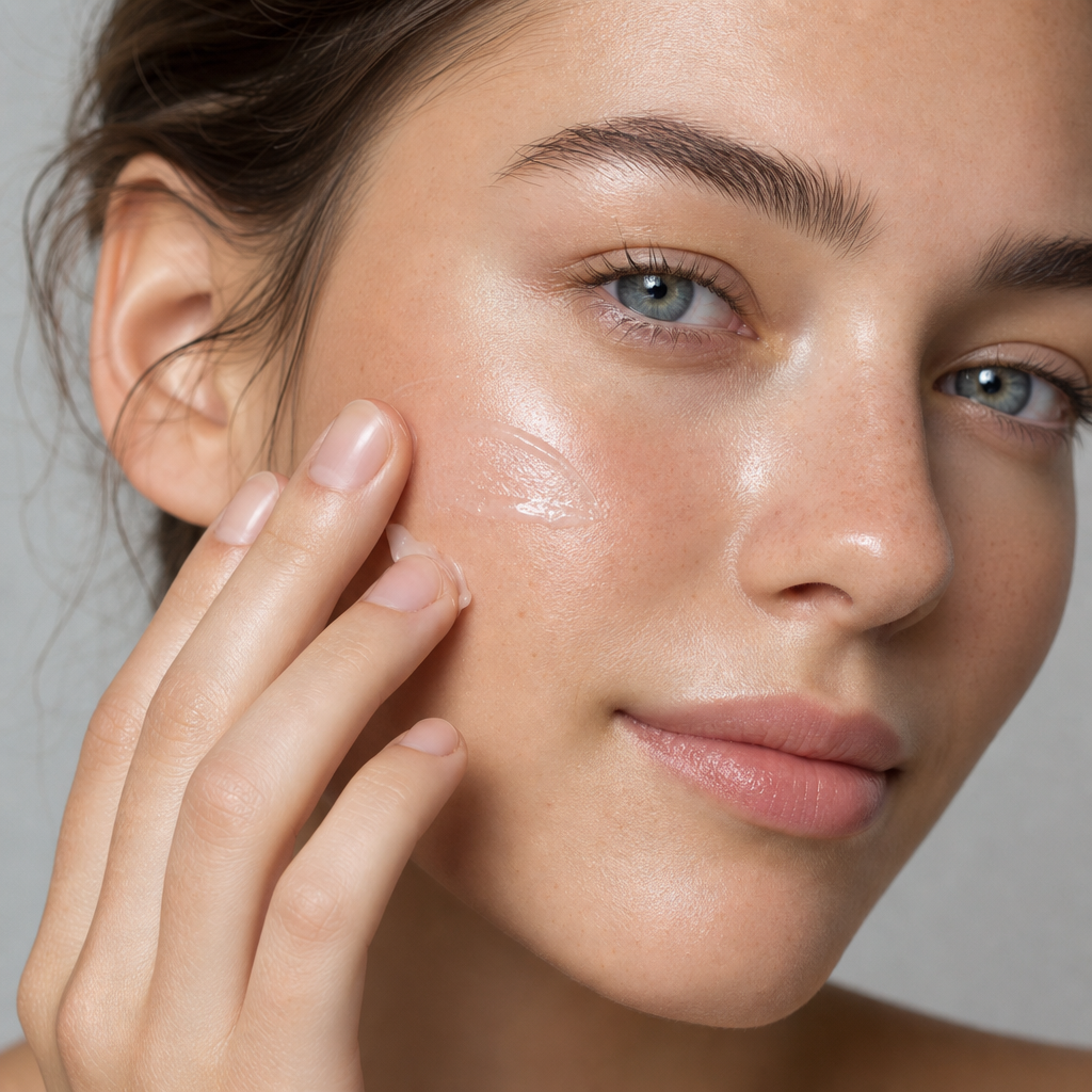 Person applying moisturizer to face demonstrating post-treatment skincare routine