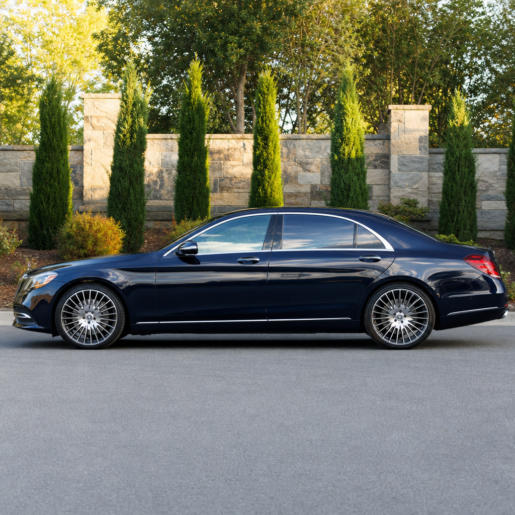 Finished luxury vehicle exterior after professional detailing and ceramic coating application