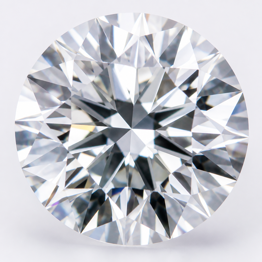 Close-up of a brilliant-cut diamond showing light refraction and sparkle