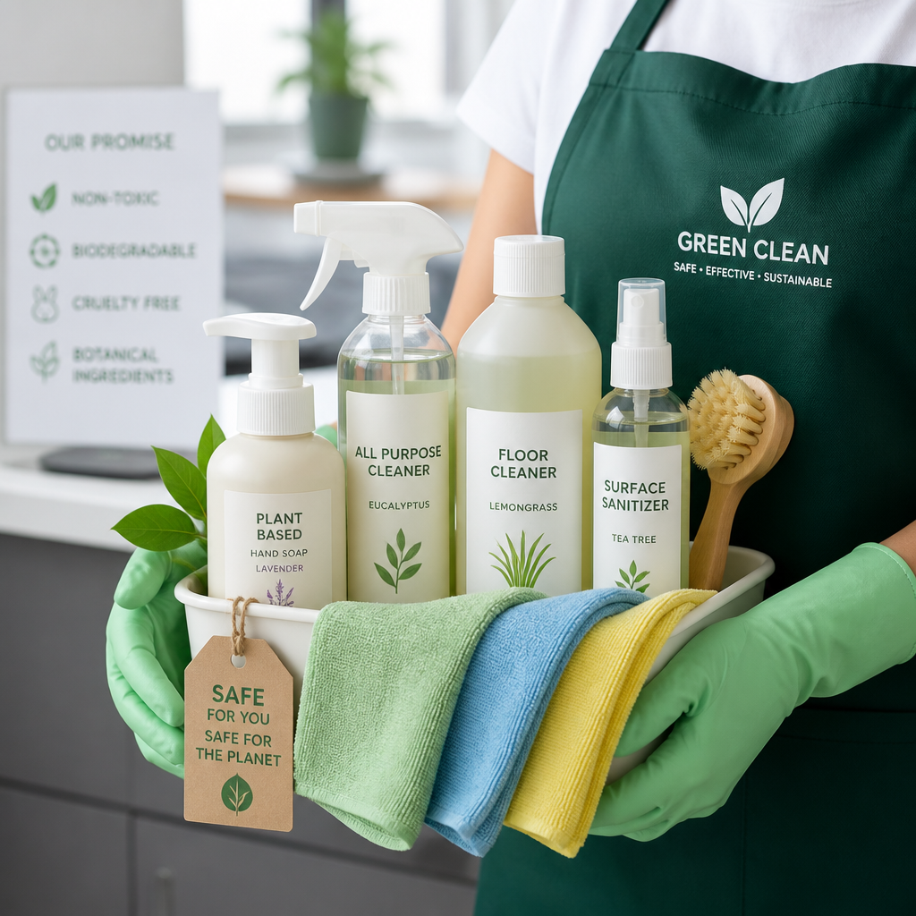 Discover top-tier, eco-friendly cleaning supplies and non-toxic products used by Vibrant Property Services. Expert commercial and residential cleaning solutions tailored for a spotless, healthy environment.