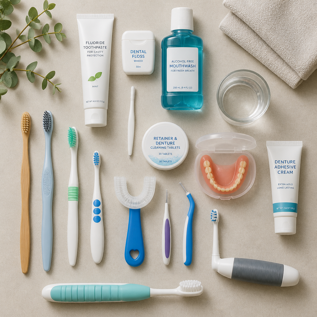 Selection of oral care products suitable for elderly and vulnerable residents