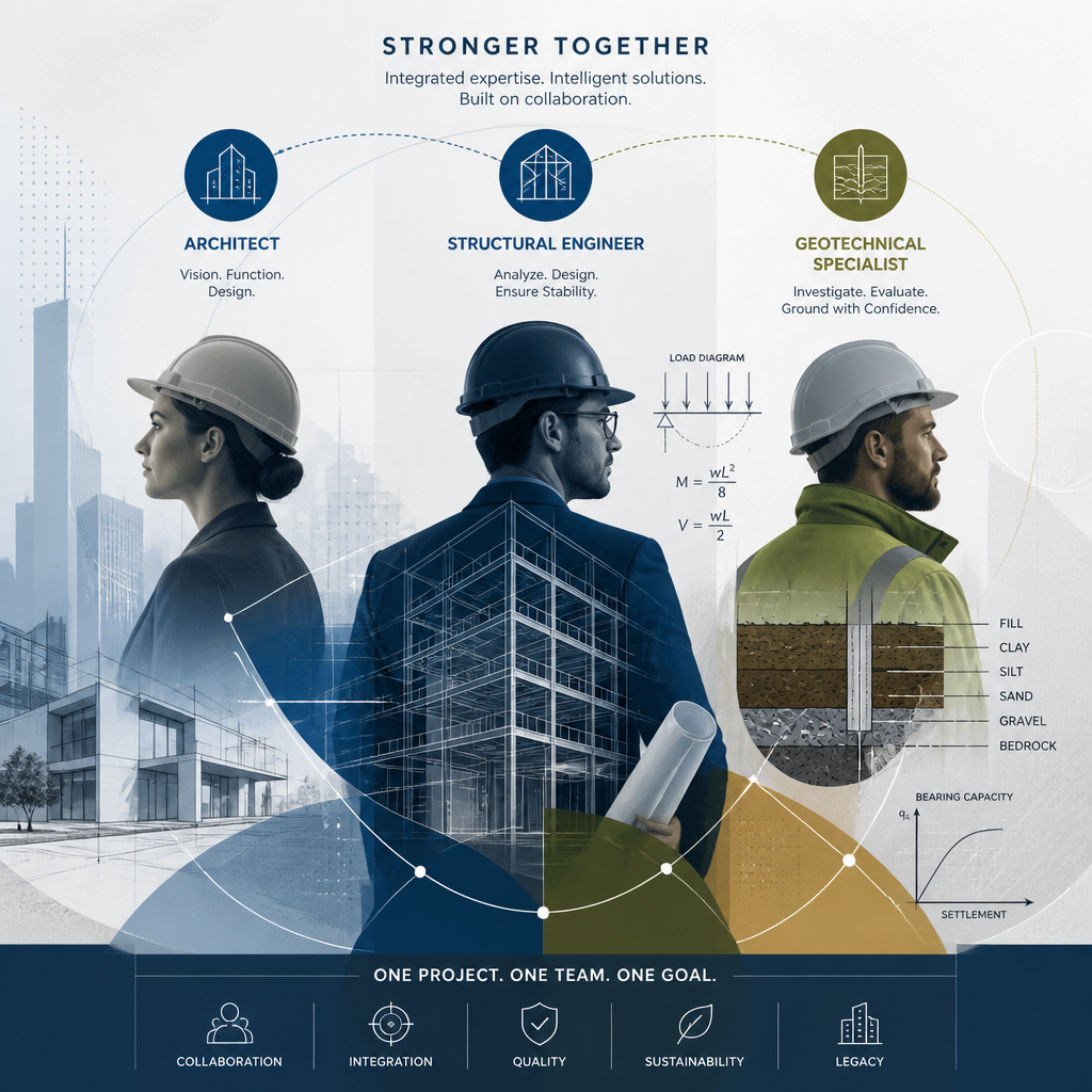 Collaboration entre ingénieur structure, architecte et spécialistes du bâtiment