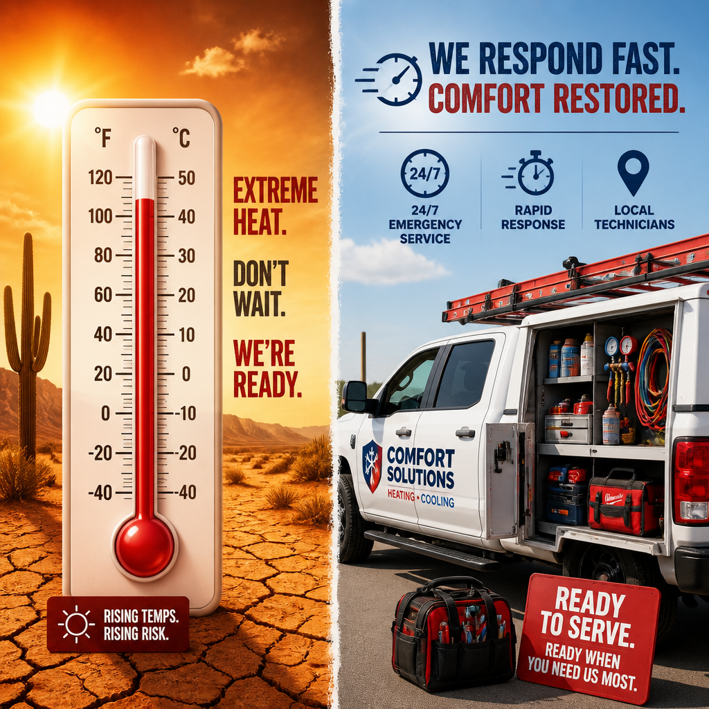 Thermometer gauge reaching critical temperature next to emergency service vehicle symbolizing fast response