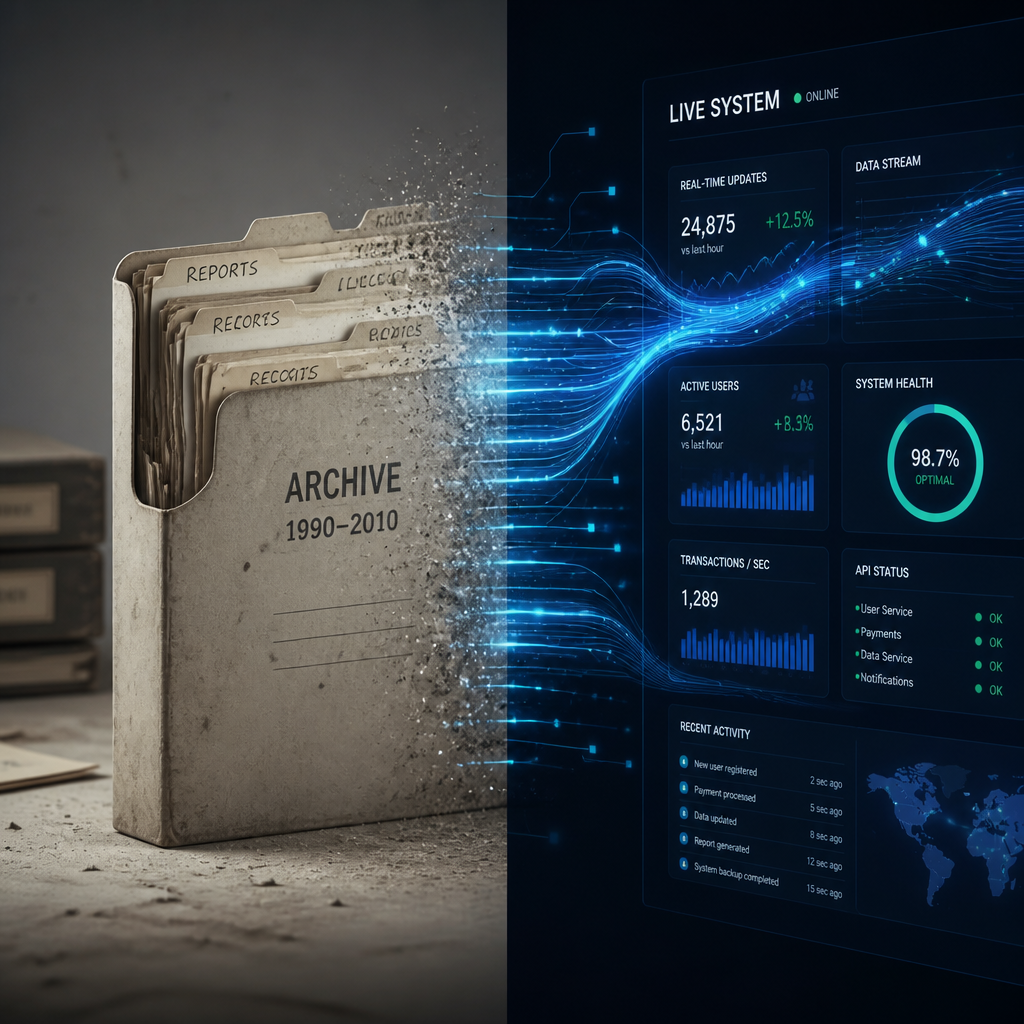 Sammenligning af statisk dokumentation versus levende digitale datasystemer