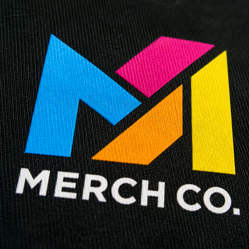 Detailed view of DTF printed workwear showing ink quality and durability