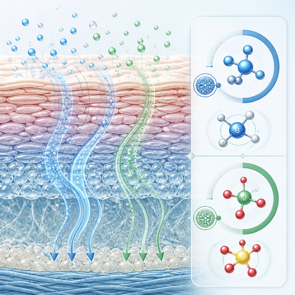 Visualization of mineral absorption rates through skin layers