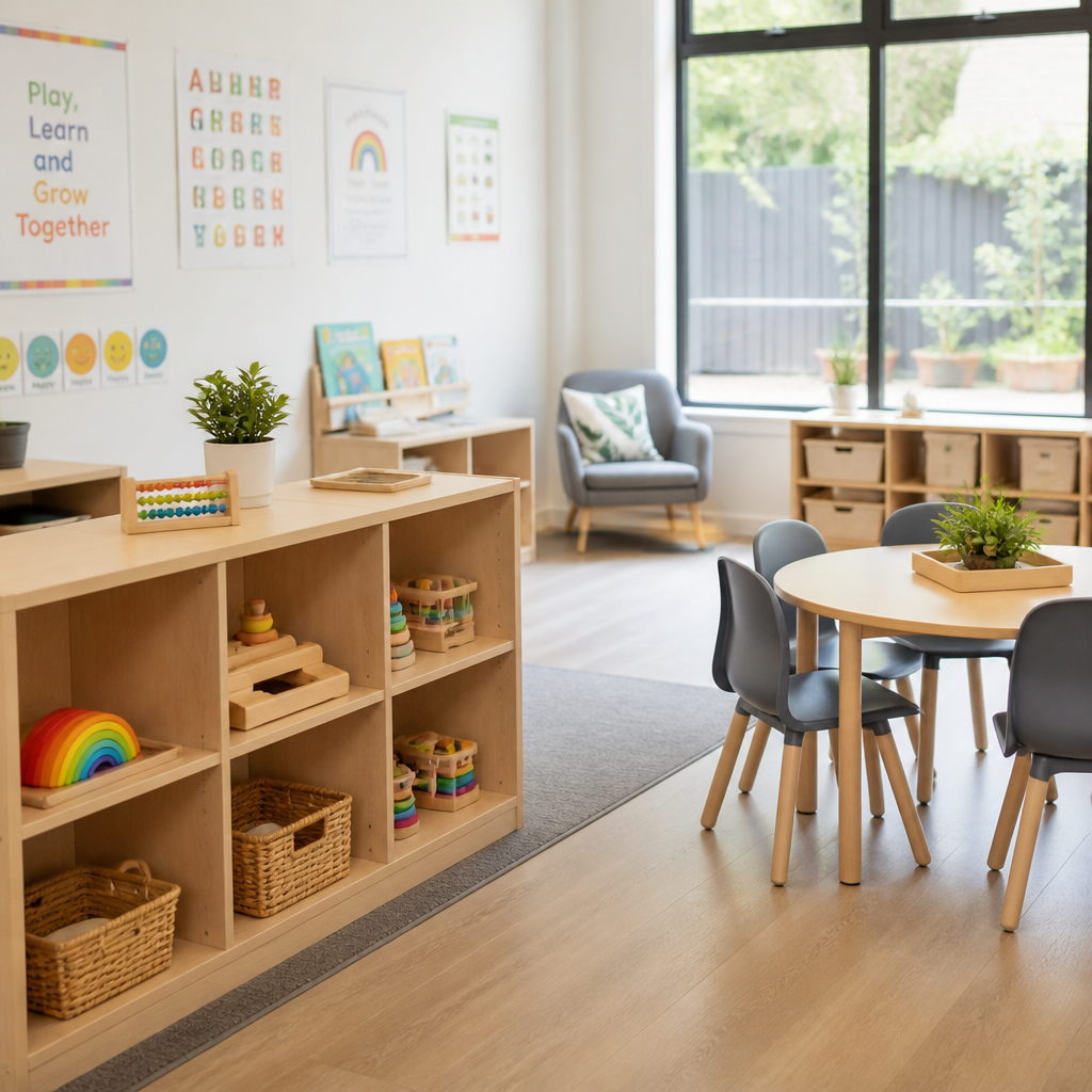 Childcare Centre Cleaning Standards Victoria Guide Bright, clean childcare centre interior with sanitized surfaces and organized spaces in Keysborough
