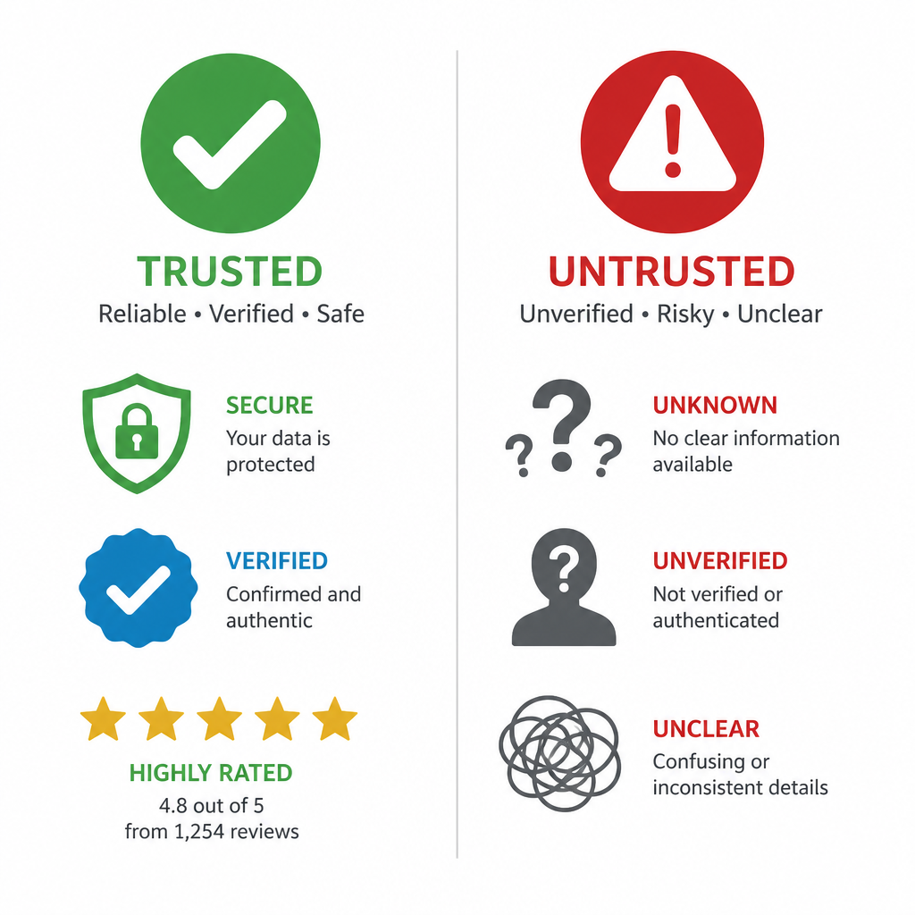 Visual comparison of reliable versus unreliable auto repair shop indicators