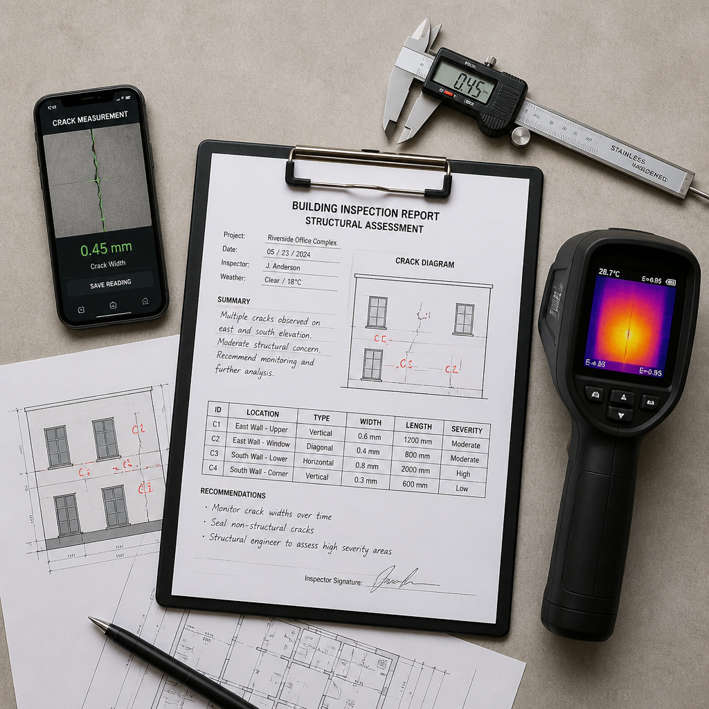 Outils et équipements utilisés par les experts pour diagnostiquer les fissures de façade