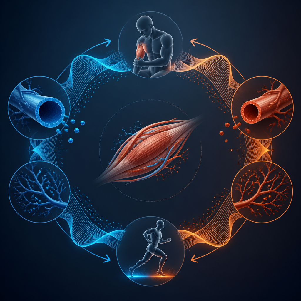 Visualização abstrata dos ciclos fisiológicos de recuperação muscular através da alternância de temperaturas