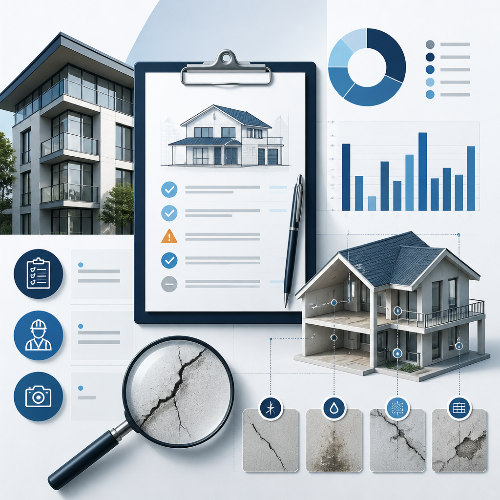 Abstract visual representation of home inspection data and defect documentation