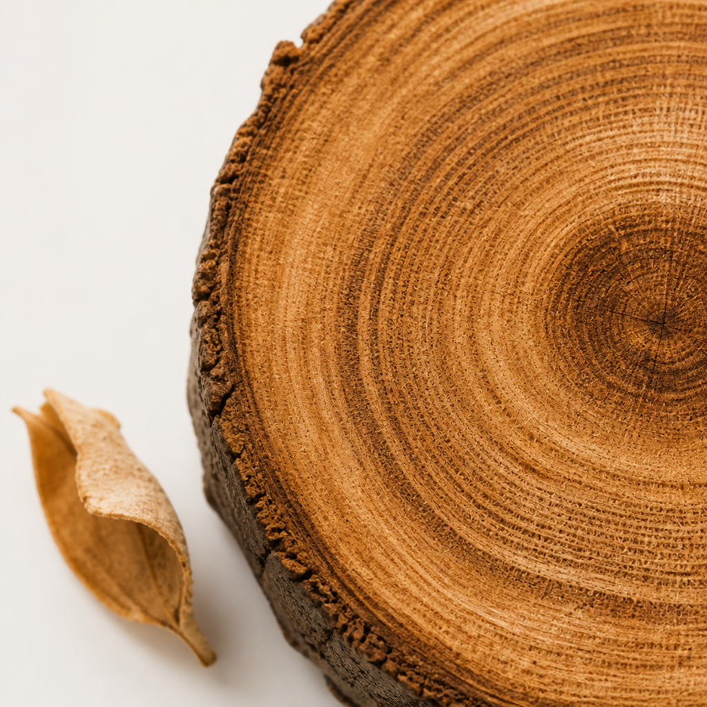 Close-up detail of Vermont hardwood grain texture emphasizing natural material quality