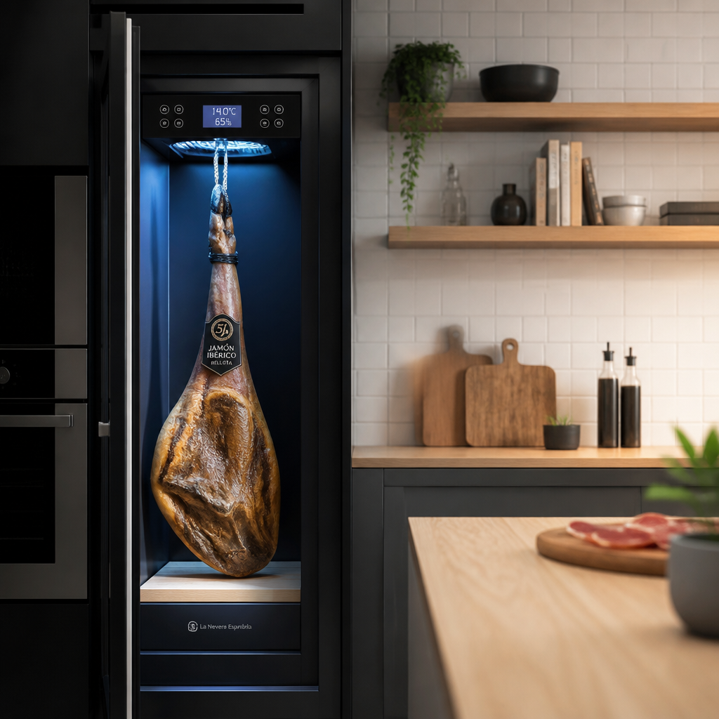 Temperature-controlled storage unit for jamón ibérico preservation