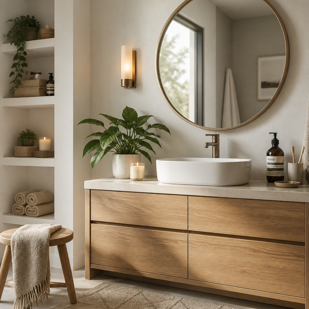 Calm, welcoming bathroom environment designed for comfortable personal care routines