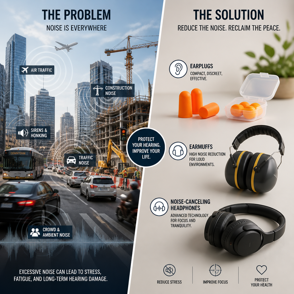 Urban noise sources contrasted with practical noise-blocking solutions
