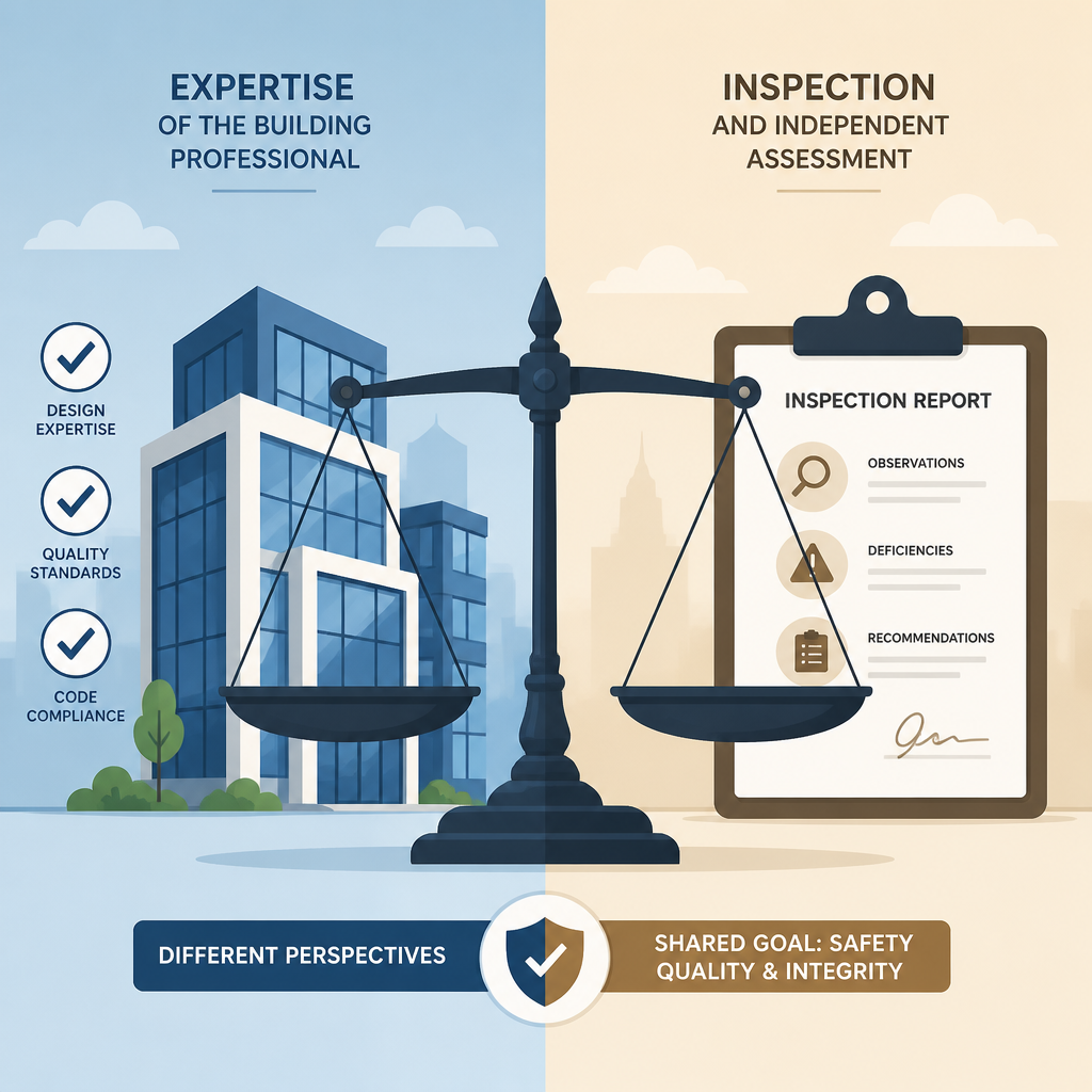 Symbole d'équilibre représentant l'expertise contradictoire en construction
