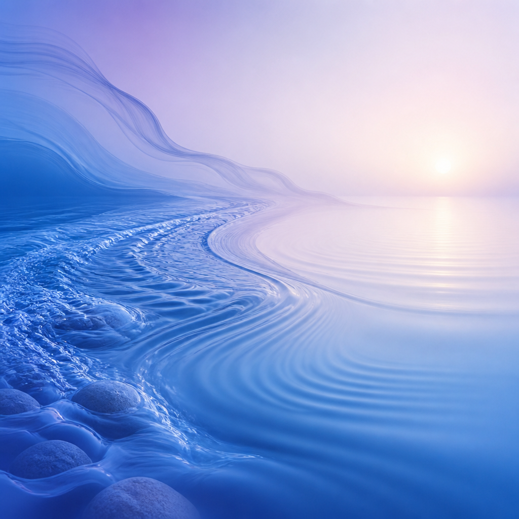 Abstract flowing water and soft colors symbolizing a calmed nervous system
