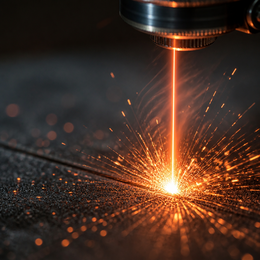 Macro view of laser beam creating sparks on a surface, representing the sensation of tattoo removal