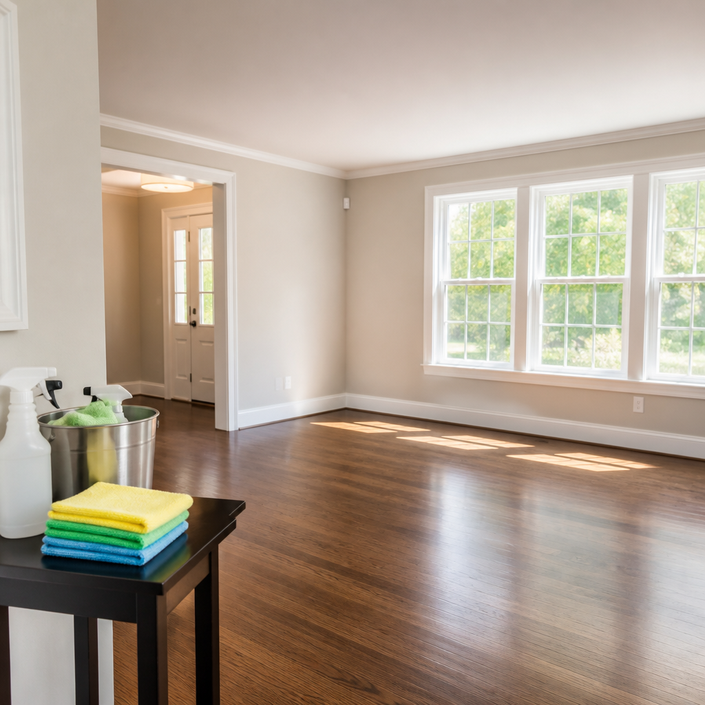 Clean rental property interior during end-of-lease inspection