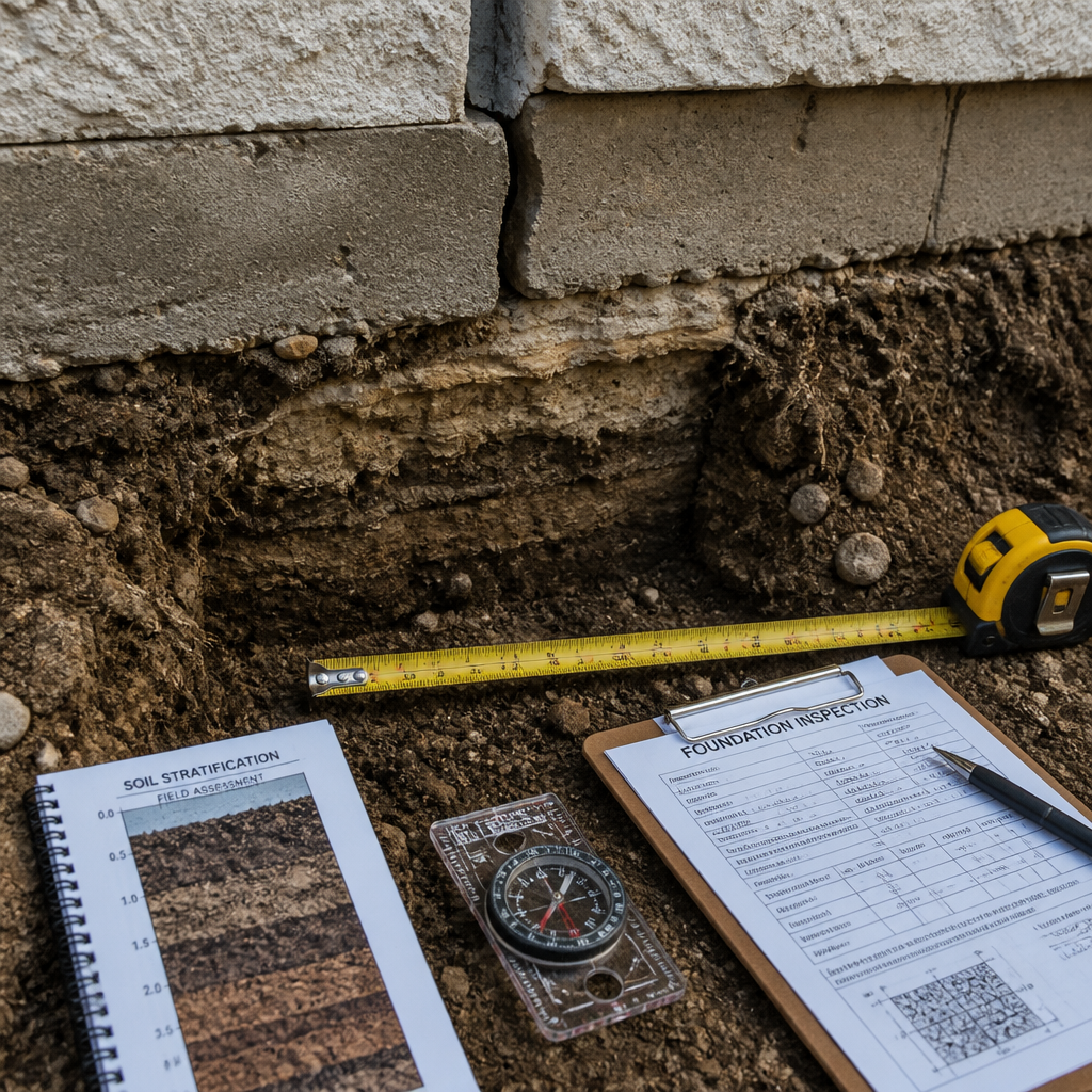 Inspection détaillée des fondations et mouvements de sol d'une construction