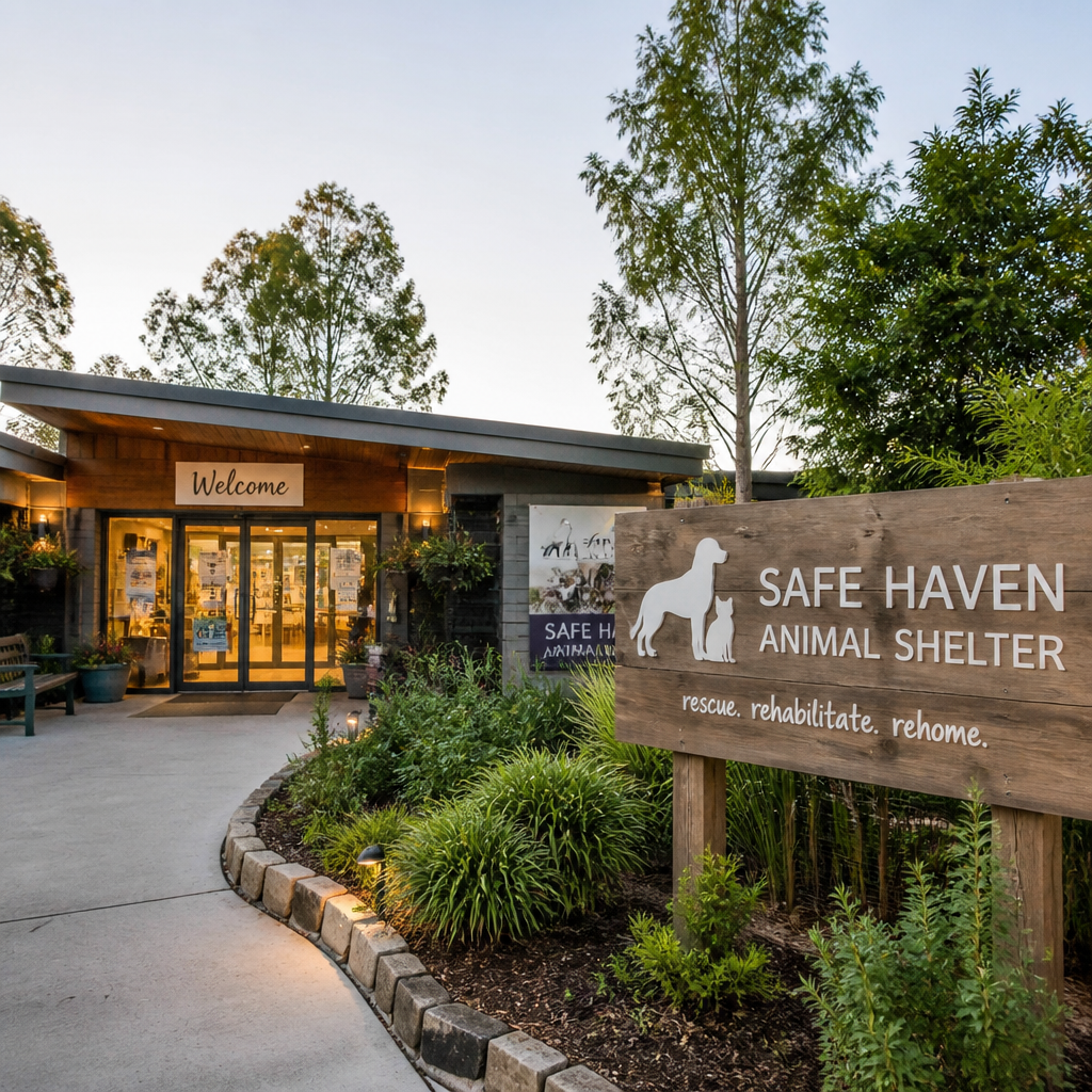 Exterior of an Australian dog shelter or rescue facility