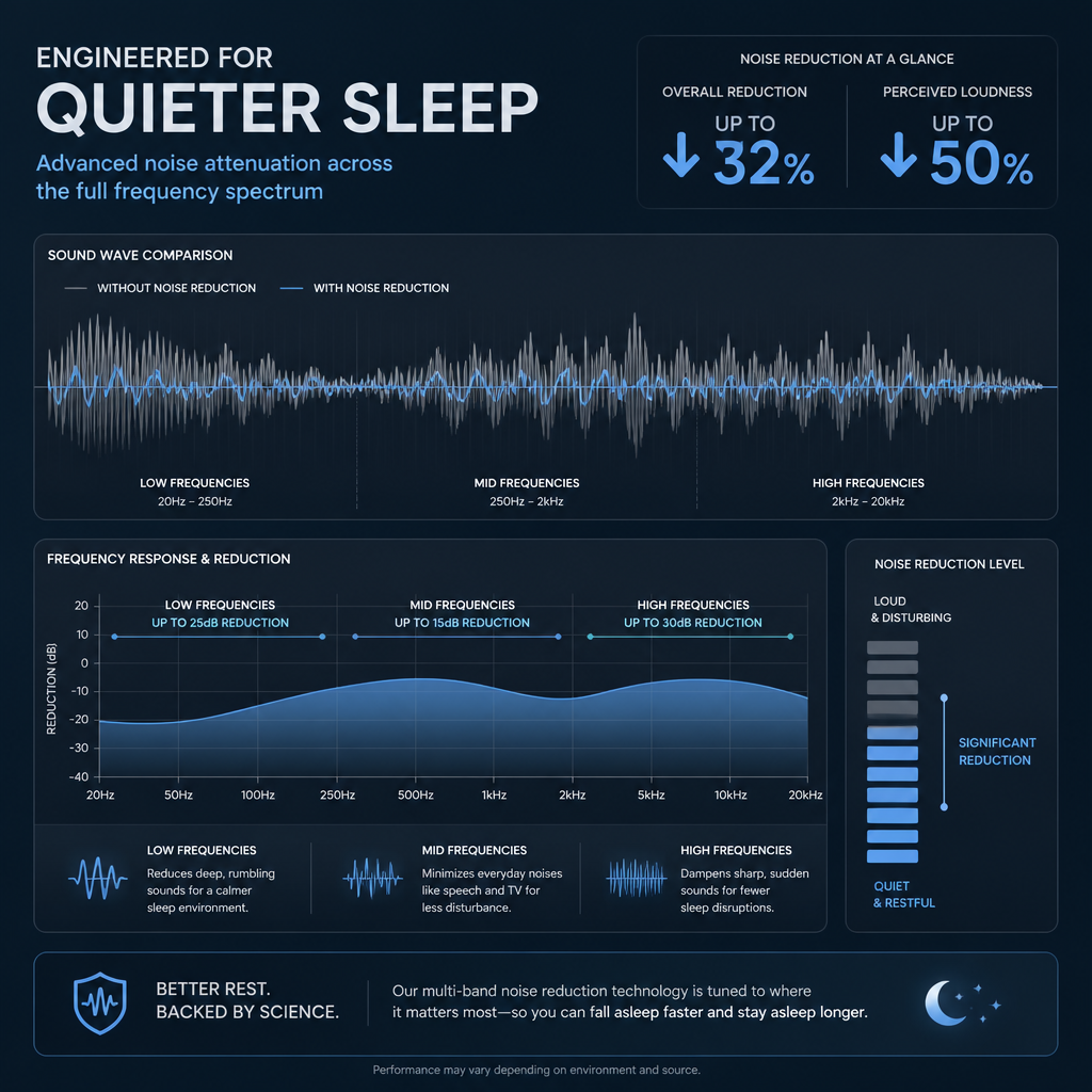 Sound wave and decibel reduction data visualization