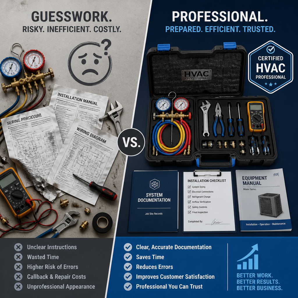 Comparison visual of DIY versus professional HVAC approach