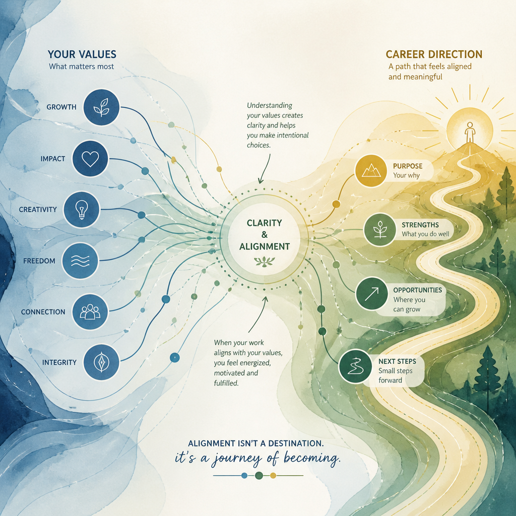 Abstract visualization of career alignment and inner harmony