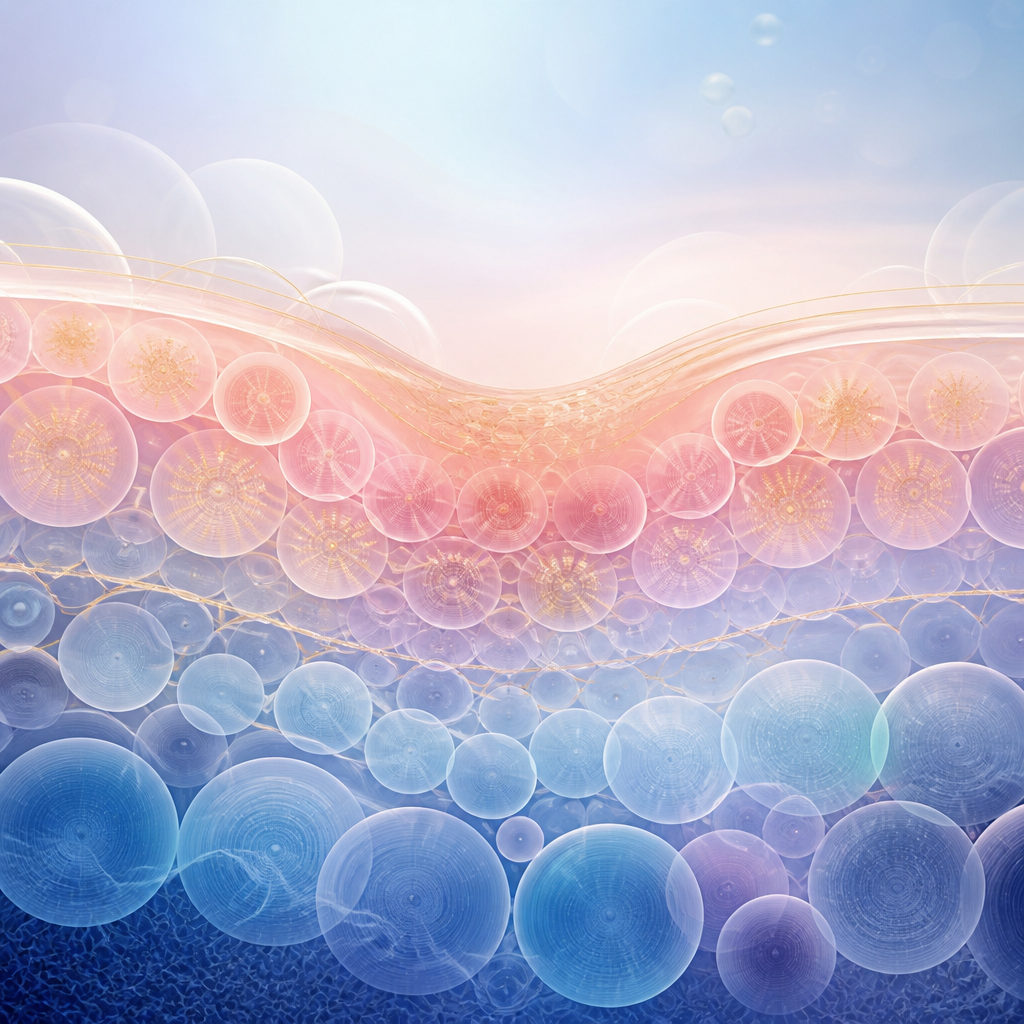 Abstract illustration of skin healing and regeneration after laser treatment