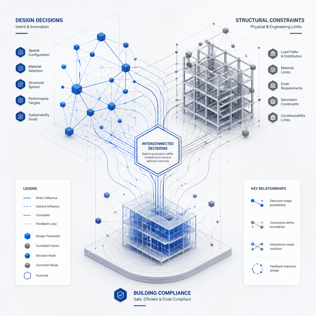 Visualisation abstraite des connexions entre décisions de conception et contraintes structurelles