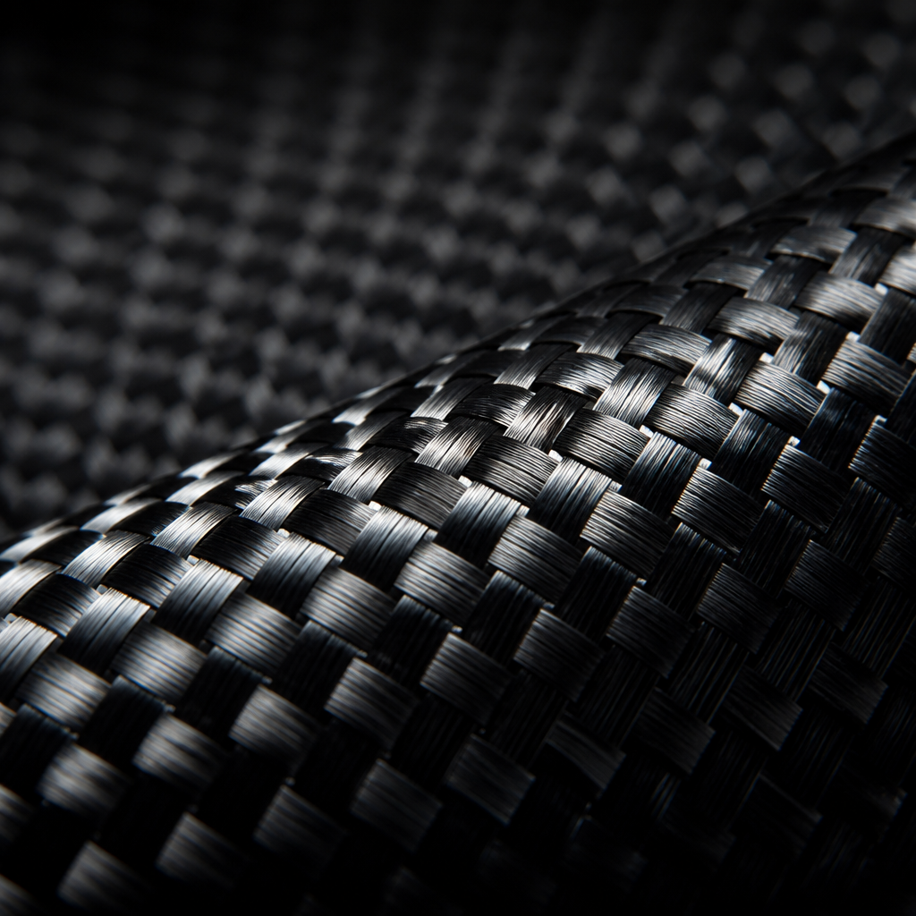 Texture détaillée de fibre de carbone entrecroisée montrant la résistance du matériau