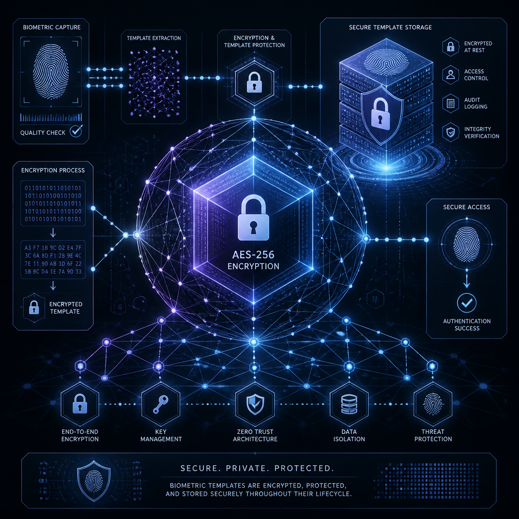 Digital encryption and biometric data security visualization