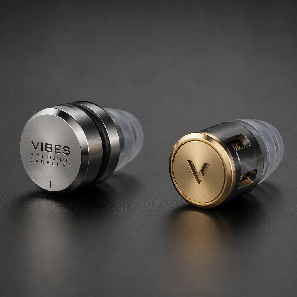Premium metal ear plugs comparison displaying different designs and metallic finishes side by side
