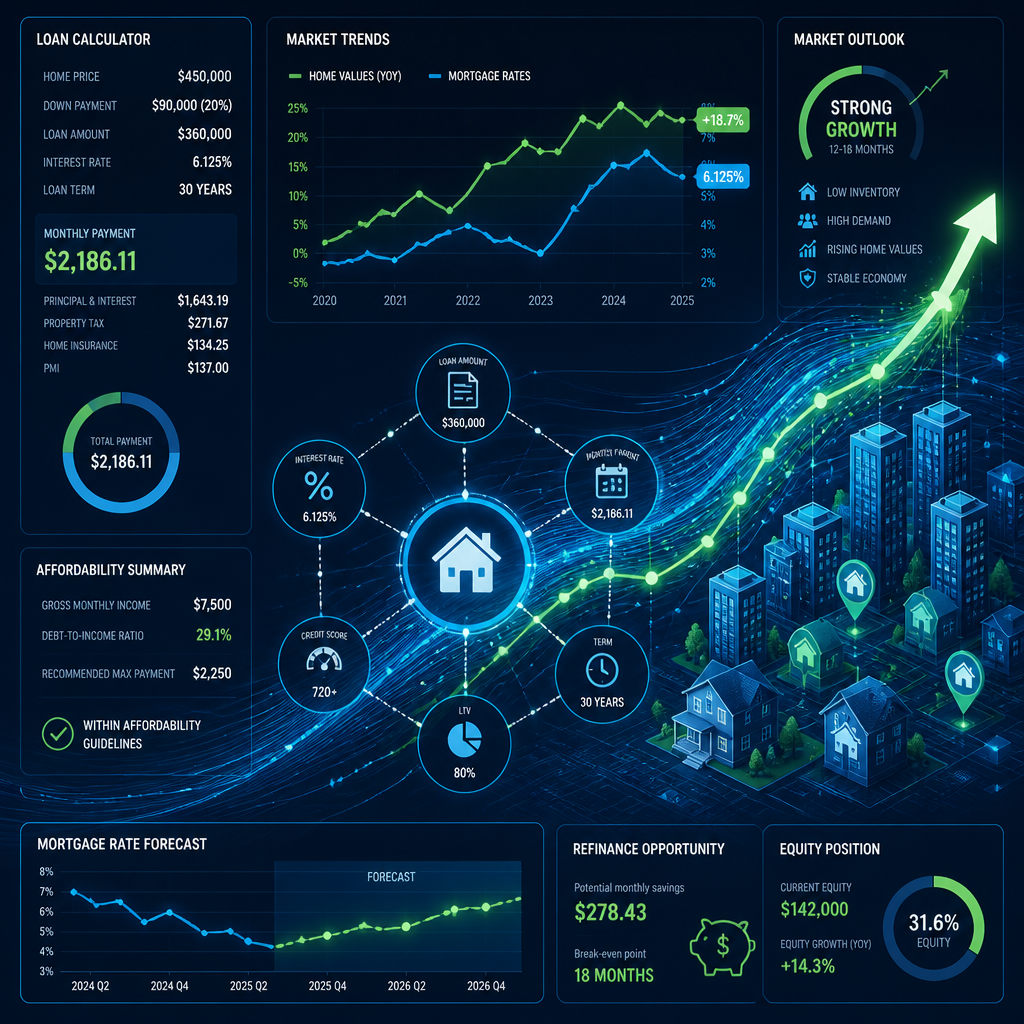 Digital visualization of buy-to-let mortgage rates and rental income analysis
