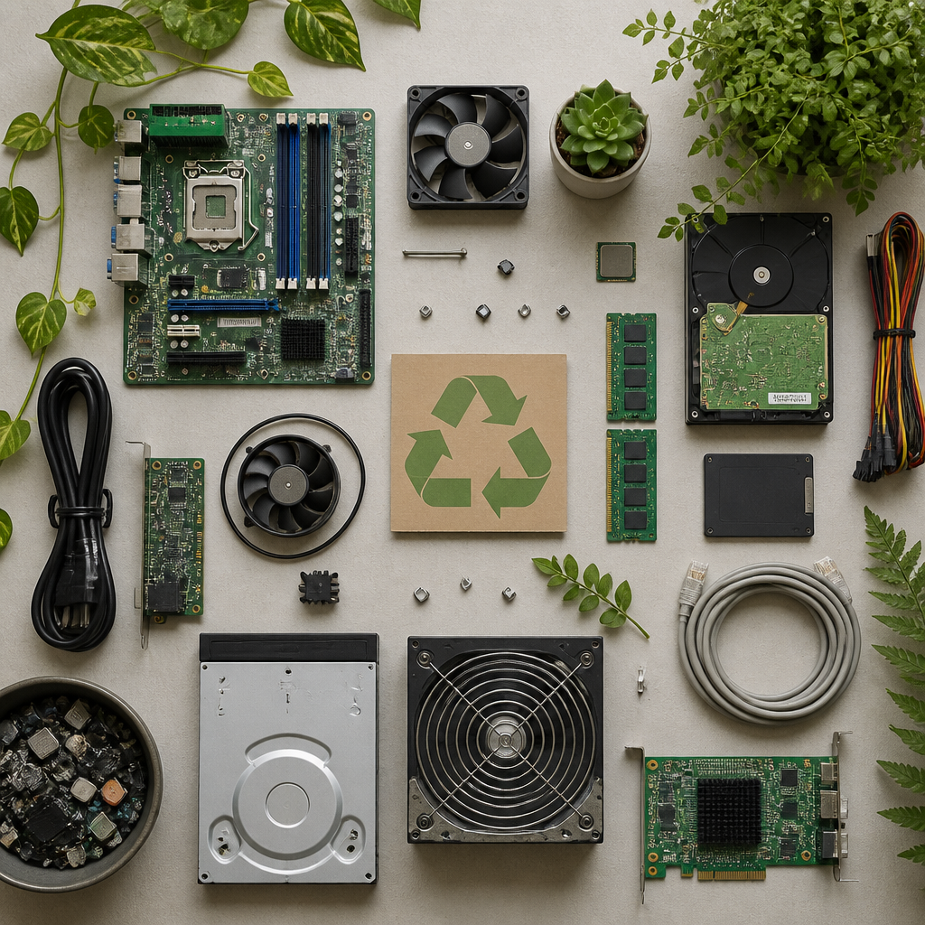 Genvundet IT-hardware og miljøvenlige komponenter i cirkulær økonomi arrangement