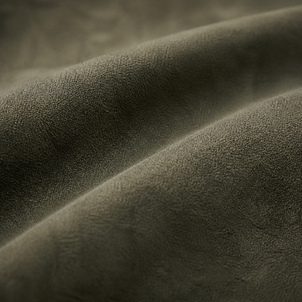 Detailed close-up of Alcantara fabric texture showing microsuede surface and color depth