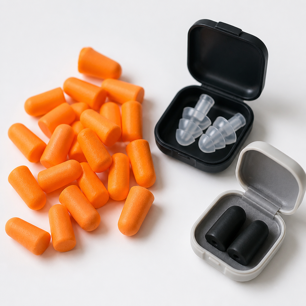 Comparison of disposable foam ear plugs and premium ear plugs with storage cases